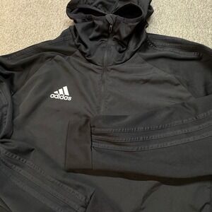 Adidas Condivo 18 1/2 Zip Climawarm Mens XL Black Hoodie Pullover Athletic